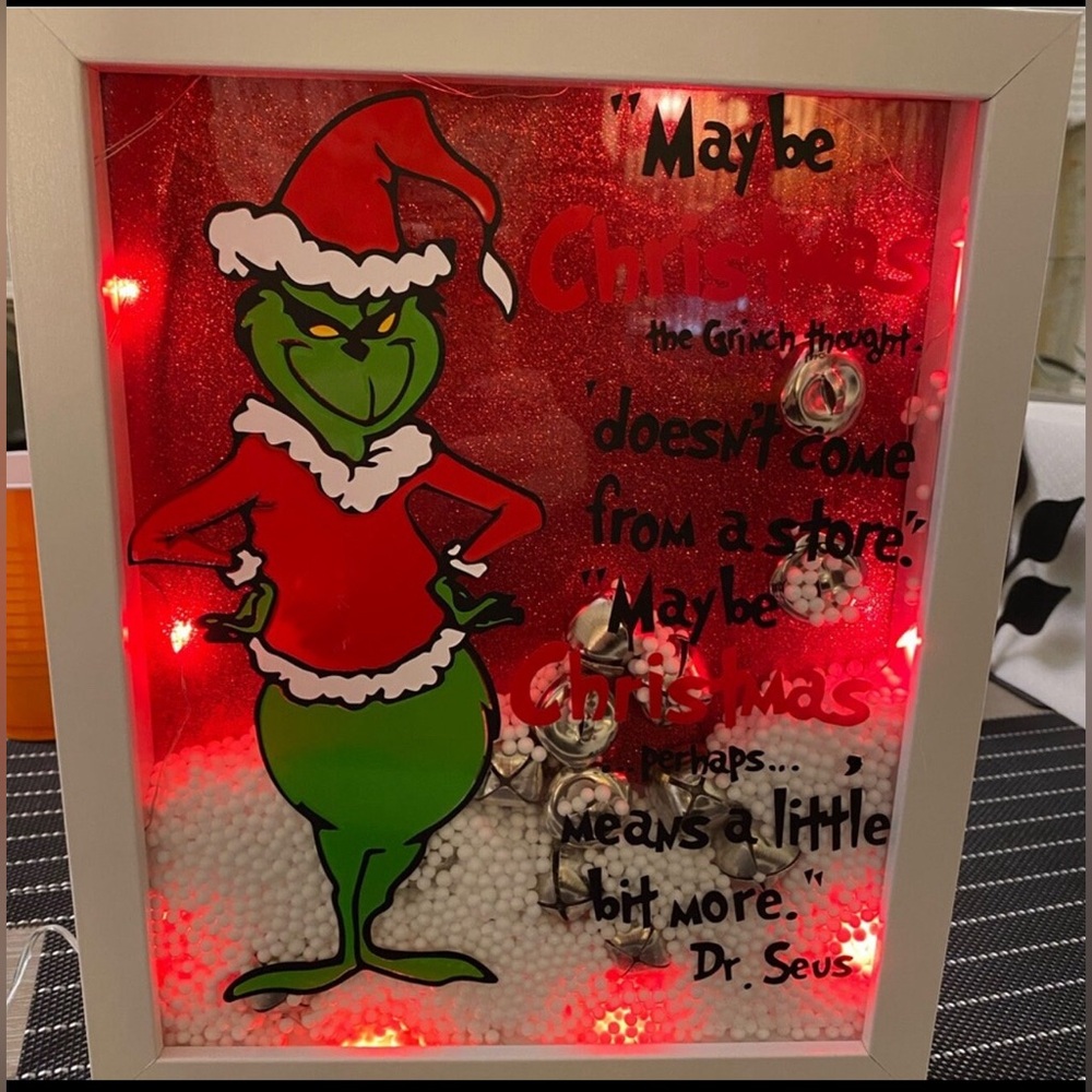 Handmade Grinch Light Up Shadow Boxes!!!